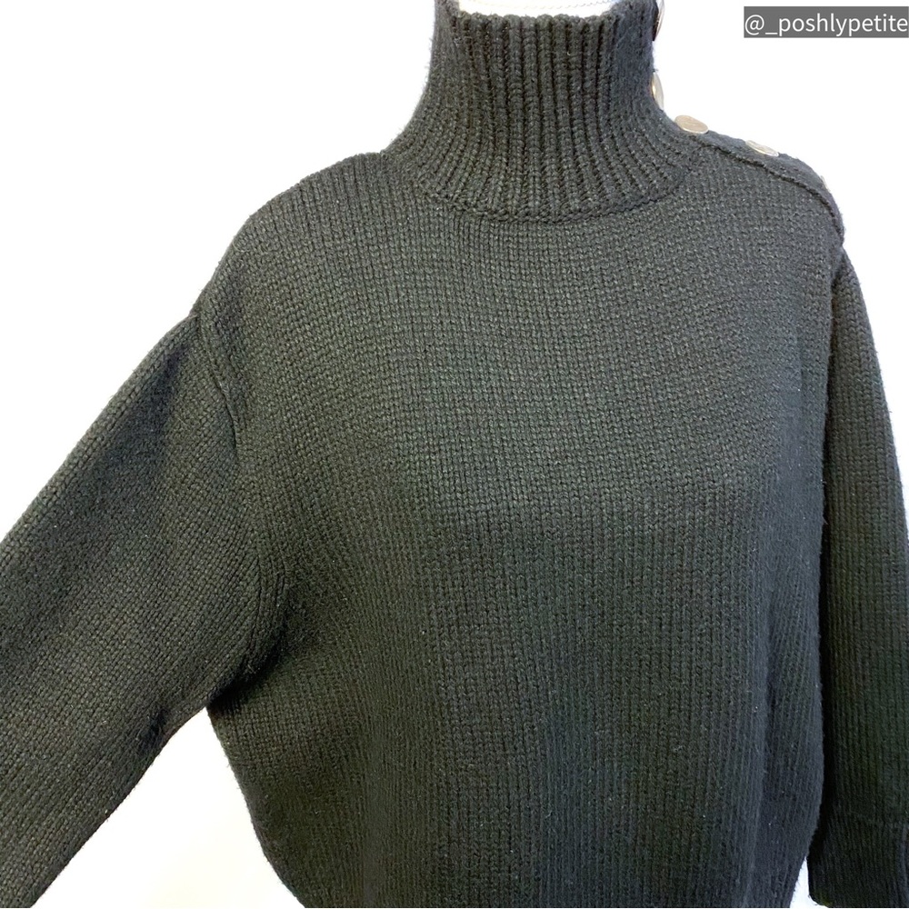 Zara knit small black mock neck button sweater - Picture 10 of 16